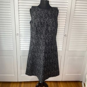 LOFT Fit and Flare Black and Gray Cocktail Dress